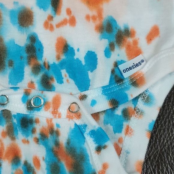 NEW Gerber 12 month tie dye onesie orange blue - Picture 5 of 5
